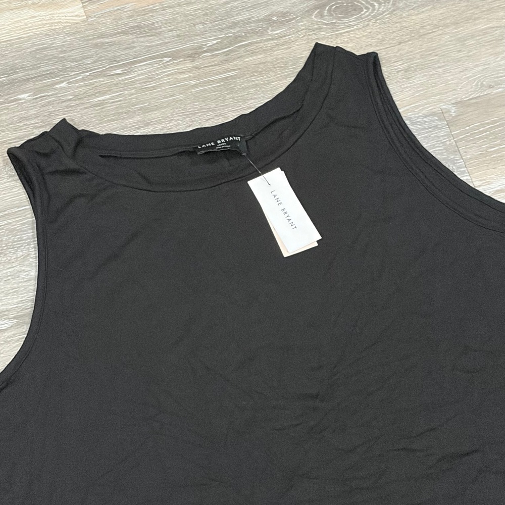 Lane Bryant Swing Collection Black Tank Top Sleeveless Flared Hem 18/20 NWT
